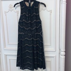 Dark green dressed with  nude undertone